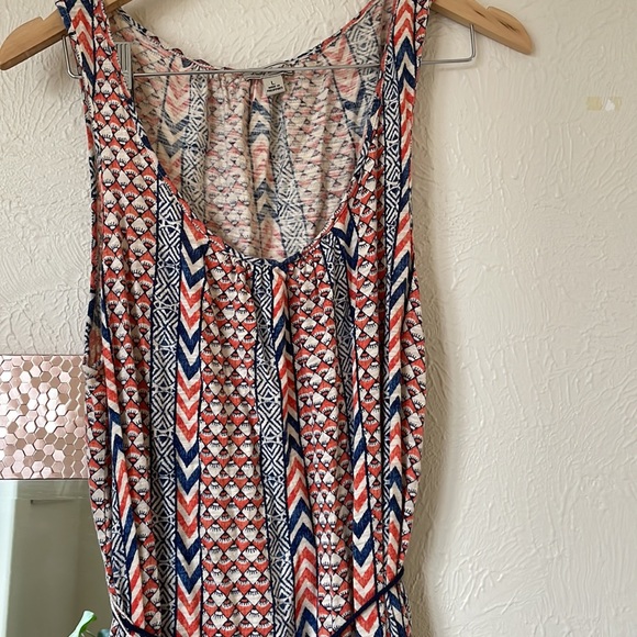 Lucky Brand Aztec soft cotton belted tank dress - Picture 3 of 9